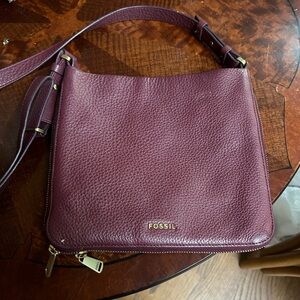 Oxblood Deep Red Crossbody Bag Fossil-Leather
